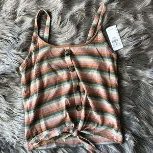 American eagle stripped crop top NWT